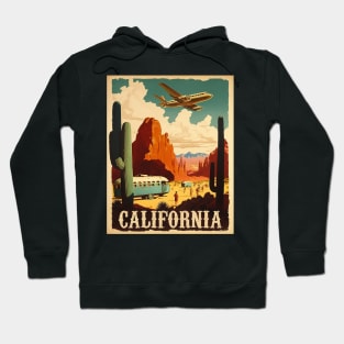 California Desert Vintage Travel Art Poster Hoodie